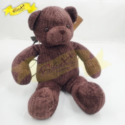 針織絲絨冷熊40cm - 深啡色