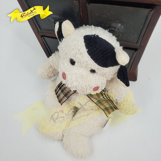 米白色可愛公仔牛牛 (28cm)