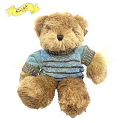 傳統熊公仔Teddy Bear 啡色- 連絲絨冷針織衣服 (43cm) 