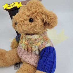傳統熊公仔Teddy Bear 淺啡色- 連冷衫 (38cm) 