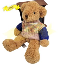 傳統熊公仔Teddy Bear 淺啡色- 連冷衫 (38cm) 
