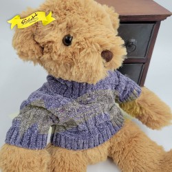 傳統熊公仔Teddy Bear 淺啡色- 連冷衫 (38cm) 