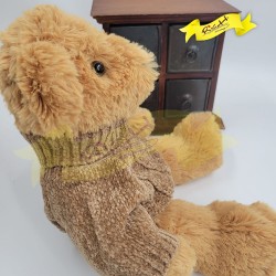 傳統熊公仔Teddy Bear 淺啡色- 連冷衫 (38cm) 
