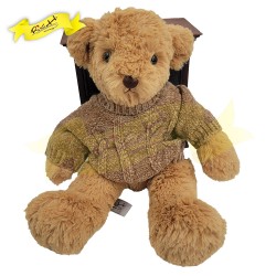 傳統熊公仔Teddy Bear 淺啡色- 連冷衫 (38cm) 