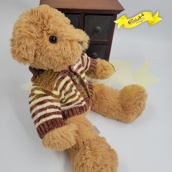 傳統熊公仔Teddy Bear 淺啡色- 連冷衫 (38cm) 