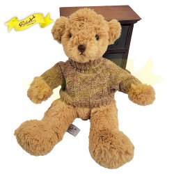 傳統熊公仔Teddy Bear 淺啡色- 連冷衫 (38cm) 