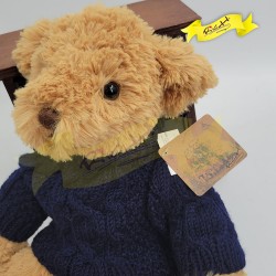 傳統熊公仔Teddy Bear 淺啡色- 連冷衫 (38cm) 