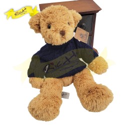 傳統熊公仔Teddy Bear 淺啡色- 連冷衫 (38cm) 