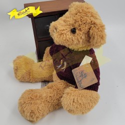 傳統熊公仔Teddy Bear 淺啡色- 連冷衫 (38cm) 