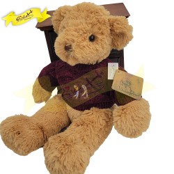 傳統熊公仔Teddy Bear 淺啡色- 連冷衫 (38cm) 