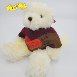 熊公仔Teddy Bear 混色白色連心心冷衫 (43cm)