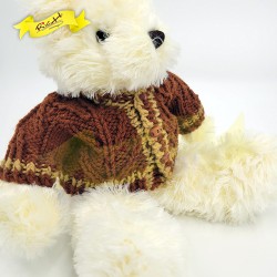 熊公仔Teddy Bear 混色白色連手織冷衫 (43cm)