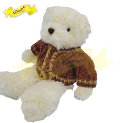 熊公仔Teddy Bear 混色白色連手織冷衫 (43cm)