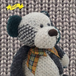 進口意大利布藝綠/灰色織花熊仔 Teddy Bear (35cm)