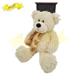 熊公仔Teddy Bear 米白色連絲絨冷心心頸巾 (45cm)