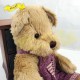 傳統熊公仔Teddy Bear 金色- 連杏色絲絨冷針織連身裙 (40cm) 