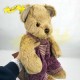傳統熊公仔Teddy Bear 金色- 連杏色絲絨冷針織連身裙 (40cm) 