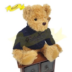 傳統熊公仔Teddy Bear 啡色- 連手織冷衫 (33cm) 