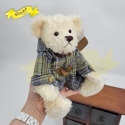 熊公仔Teddy Bear 白色連外褸 (23cm)