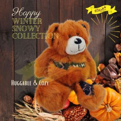 熊公仔Teddy Bear 拼布橙色 (35cm)