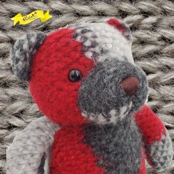 進口意大利布藝紅/灰色織花熊仔 Teddy Bear (30cm)