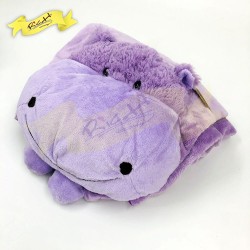 動物造型毛毯 - 薰衣草色河馬 (125cm x 90cm) 買一送一 (隨機款)