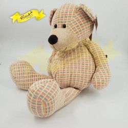 絲絨冷布熊公仔Teddy Bear 復古格仔圖案 (46cm) 