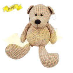 絲絨冷布熊公仔Teddy Bear 復古格仔圖案 (46cm) 