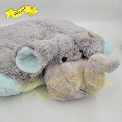 公仔攬枕抱枕/靠墊(2種變身Cushion) - 大象 (45cm x 37cm)