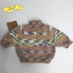 針織冷衫中碼(M) - 粉紅色/灰色 (20cm X 20cm)