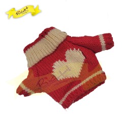 針織冷衫加細碼(XS) - 紅色心心 (9cm X 8cm)