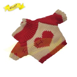 針織冷衫加細碼(XS) - 紅色心心 (9cm X 8cm)